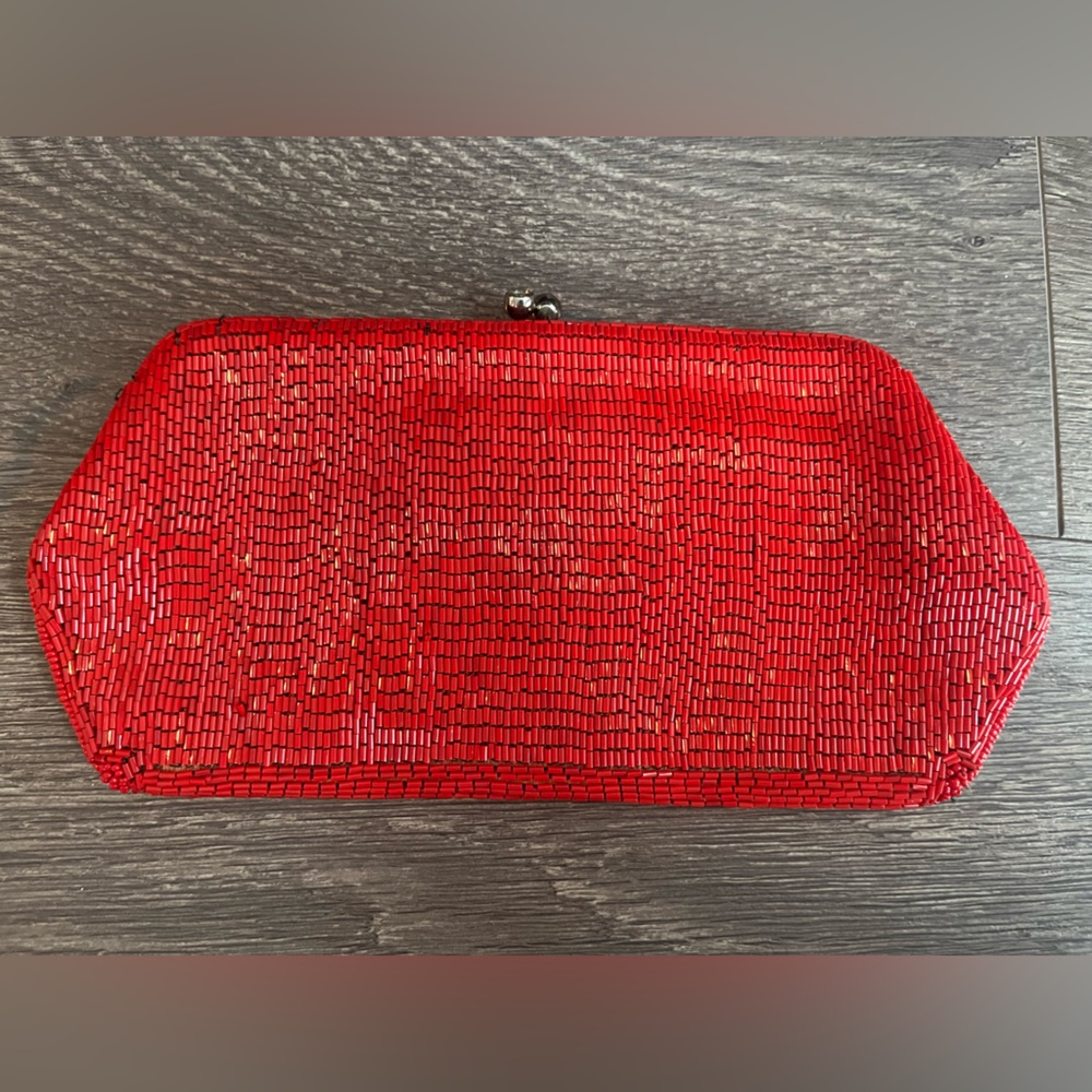 Vintage Chic Red Clutch Bag handmade in Japan